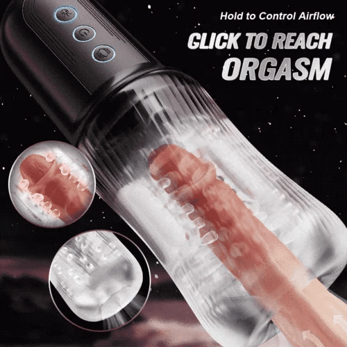XS14 - Dual Vibration Throat Blowjob Masturbator with 5 Sucking 10 Vibrating
