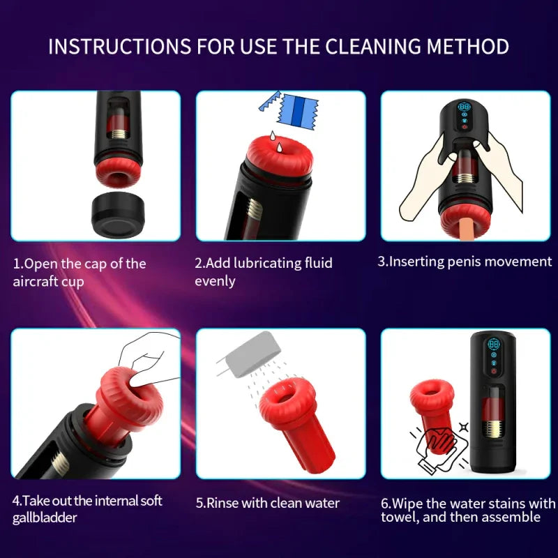 XR6 - Automatic Heated Male Stroker with 9 Telescopic, Vibration