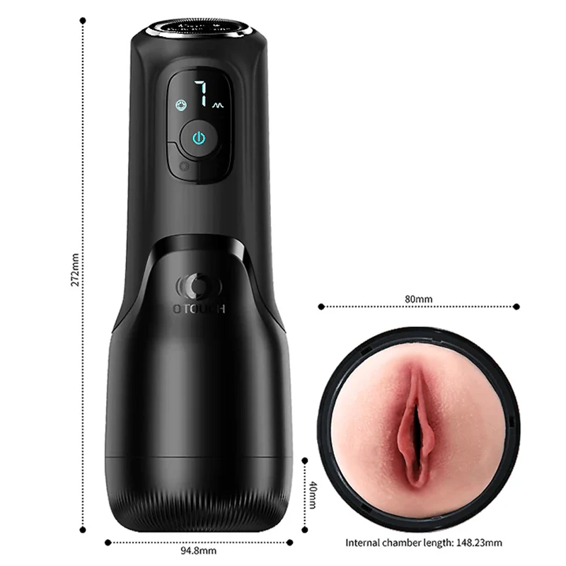 XS7 – Realistic Electric Vagina Masturbator with 7 Vibration & Suction Modes and OLED Display