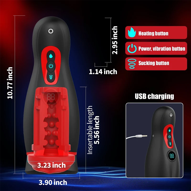 XV9 - Waterproof Blowjob Machine with Warming Vibrating Thrusting & Joystick Control