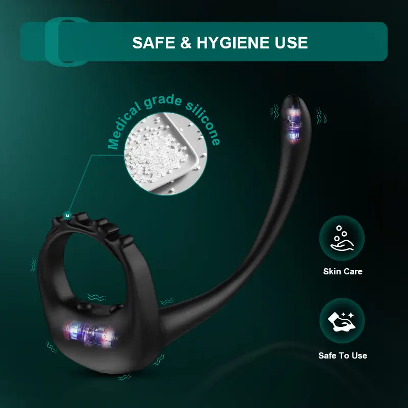 PR4 - Adjustable Vibrating Cock Ring with 10 Vibration Modes & Prostate Stimulator