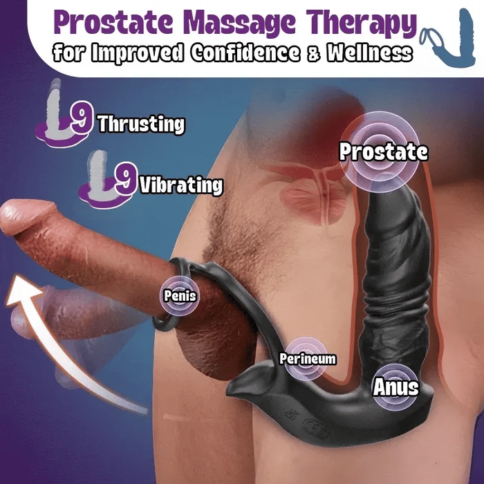 PM7 - Prostate Massager with Thrusting Motion, Dual Ring Support & 9 Vibration Modes