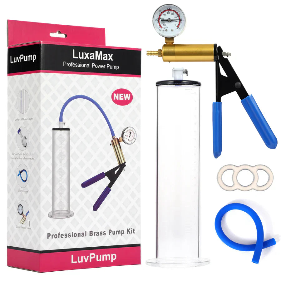 XP05 - Elite Brass Scissor-Grip Manual Penis Pump with Precision Gauge & Quick-Disconnect