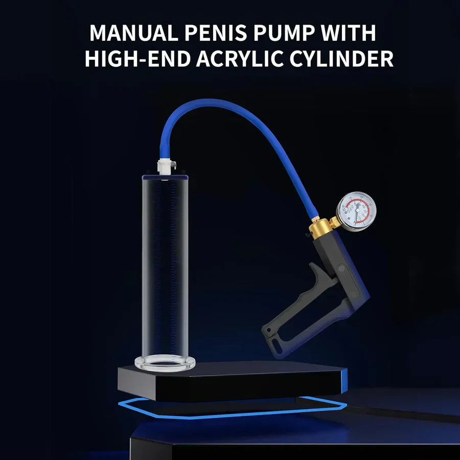 XP12S - Manual Penis Pump with Squeeze-Lever Power & Pressure Gauge