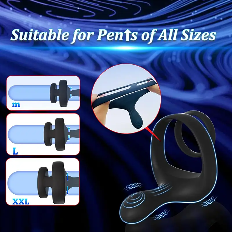 PR6 - Dual Motors Penis Testicle Taint Remote Control Cock Ring