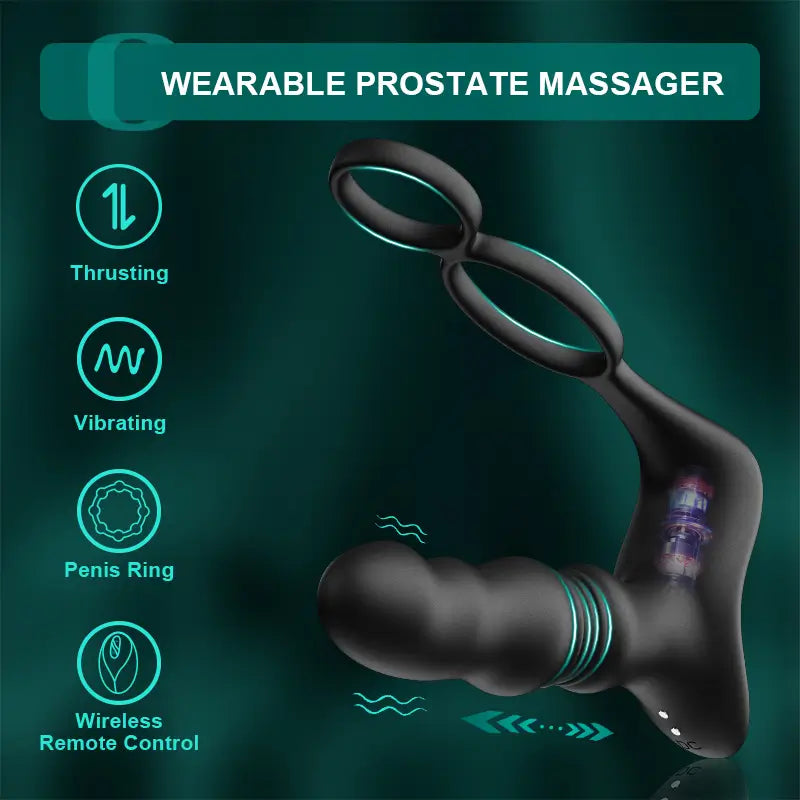 PM9 - Wearable Prostate Massager with Thrusting Motion, Vibration & Remote Control