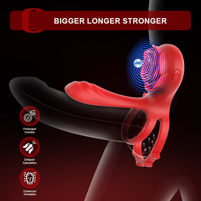 PR8 - Rose Vibrating Cock Ring with Dual Motors & Remote Control for Couples