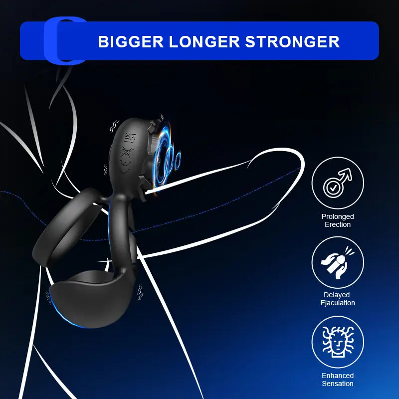 PR5 - 3-in-1 Multi-Point Stimulation Vibrating Cock Ring