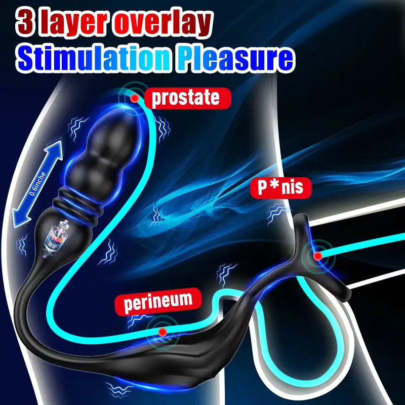 PM6 - Wearable Prostate Massager with Thrusting Motion, Dual Motors & 9 Vibration Modes