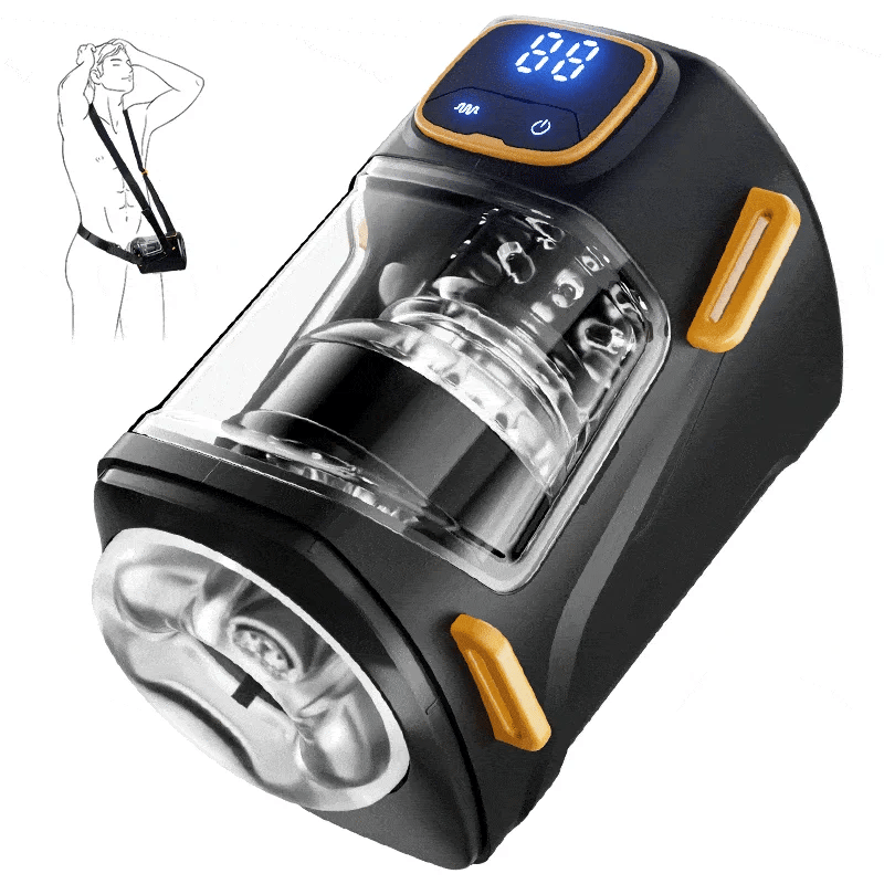 PUSSYX AutoX™ PT2 — Hands-Free Blowjob Stroker with Wearable Harness and Thrusting Vibration