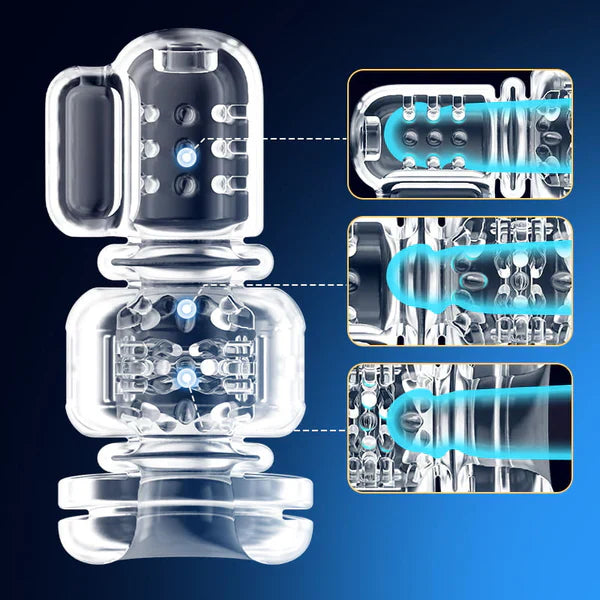XT2 - Hands-Free Blowjob Stroker with Wearable Harness and Thrusting Vibration