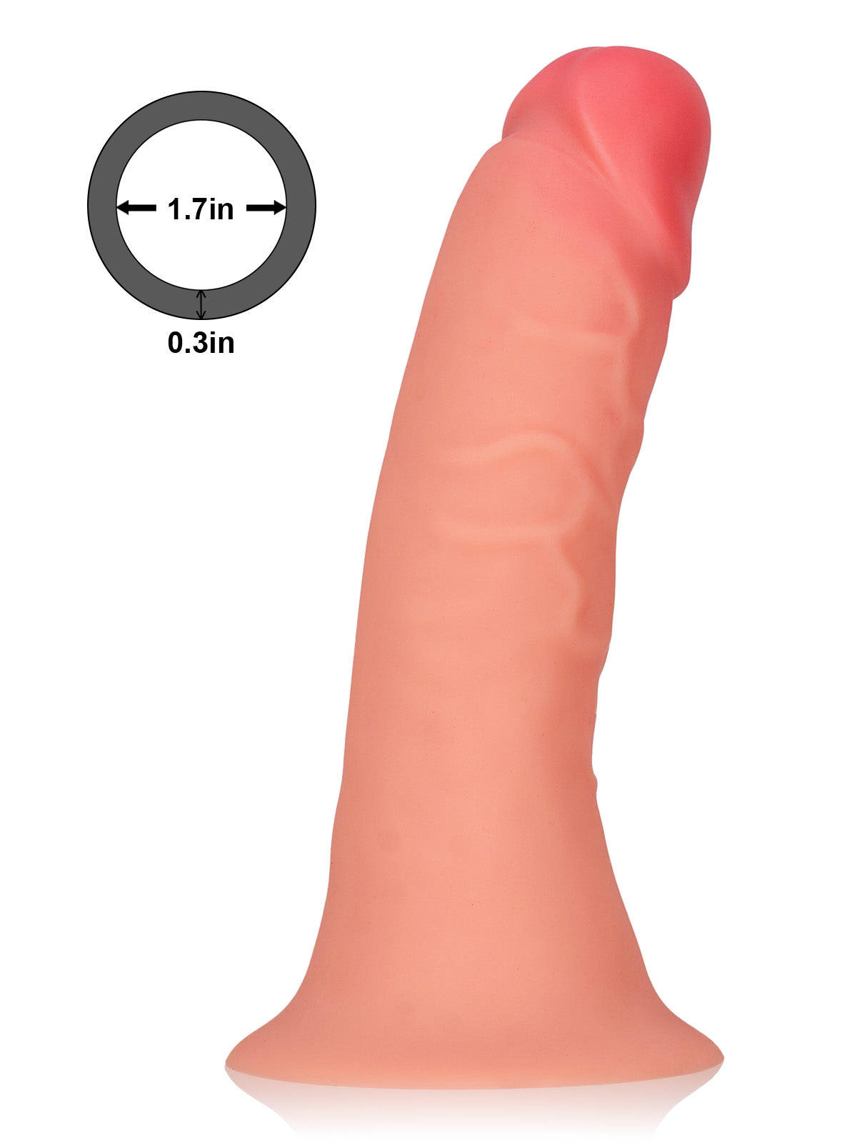 CS30 - 7.2" x 1.5" Wearable Penis Sleeve For ED With O-Ring Strap On
