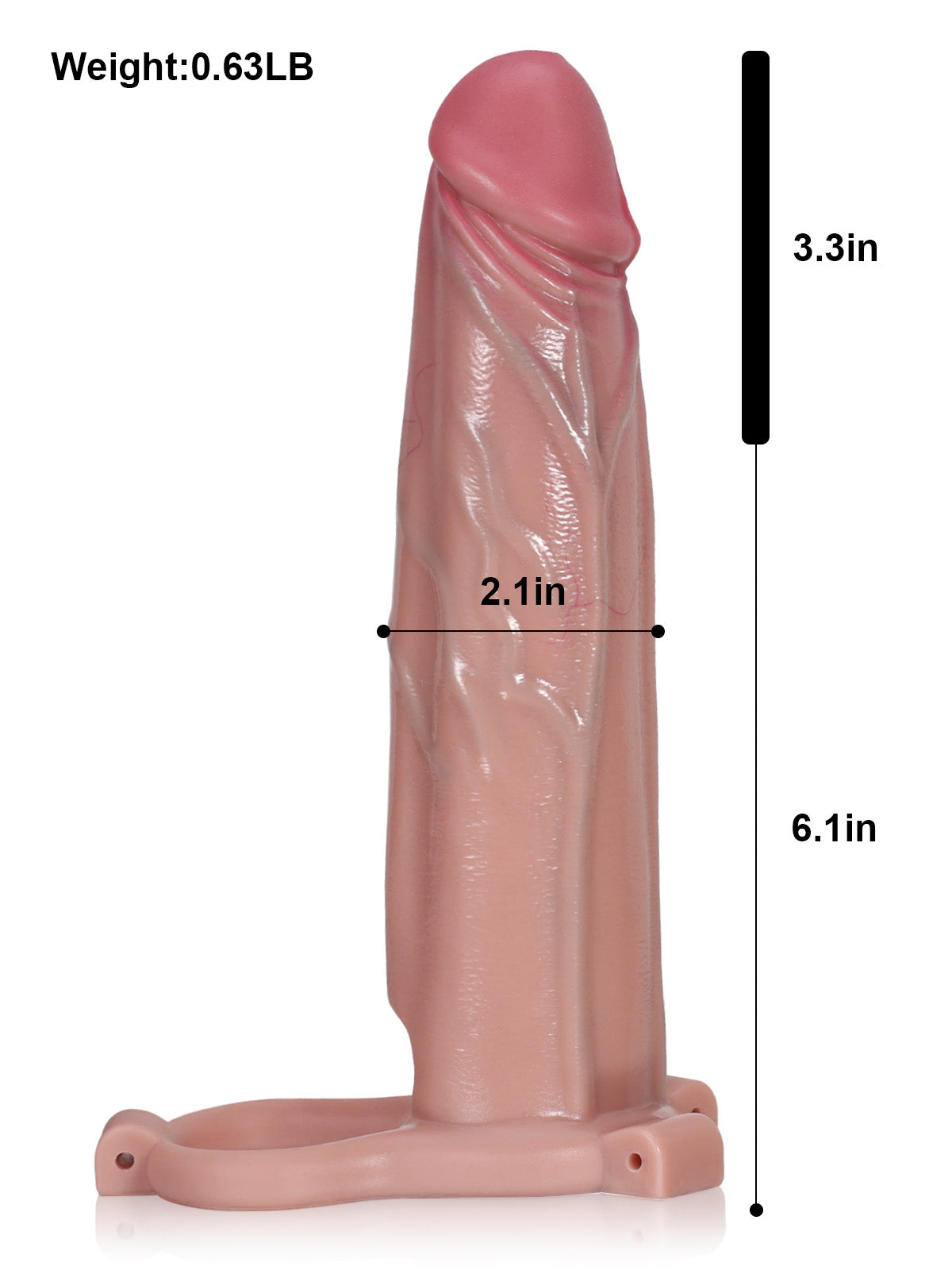CS26 - 9.4" x 2" Wearable Realistic Huge Penis Extender