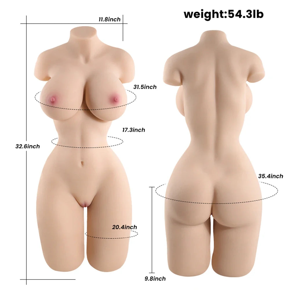 PUSSYX FrameX™ Alina — 54 lb Lifelike Full Size Sex Torso Doll