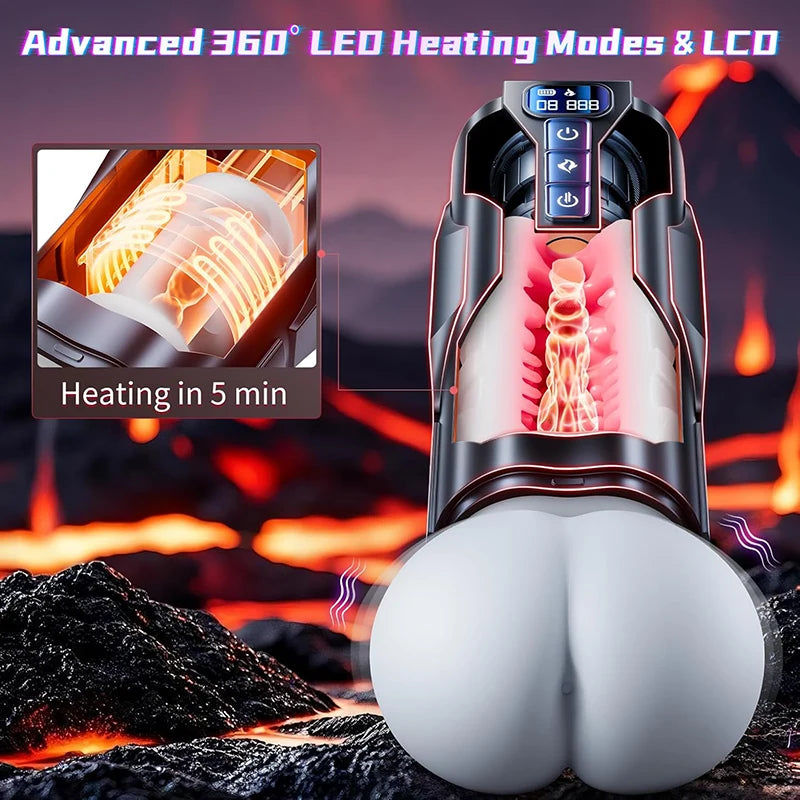 AutoX™ PA20 — Hyper-Realistic Ass Auto Stroker with 360° Heating &10 Vibration & 7 Thrusting Modes