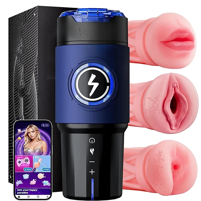AutoX™ PB8 — APP Control Real Warm Pocket Male Stroker with 3 Blowjob & Vagina & Anus Sleeves