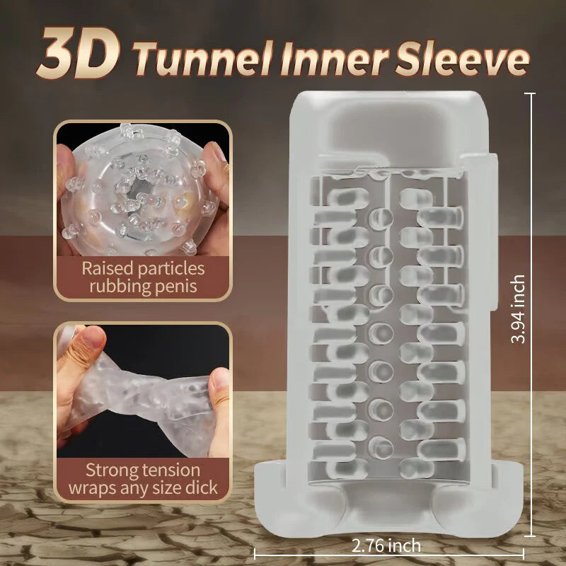XR12 - Rotation Thrusting Masturbation Cup with Hands-Free Suction Base