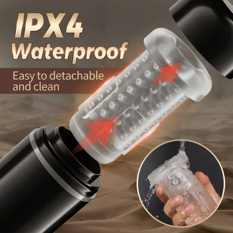 XR12 - Rotation Thrusting Masturbation Cup with Hands-Free Suction Base