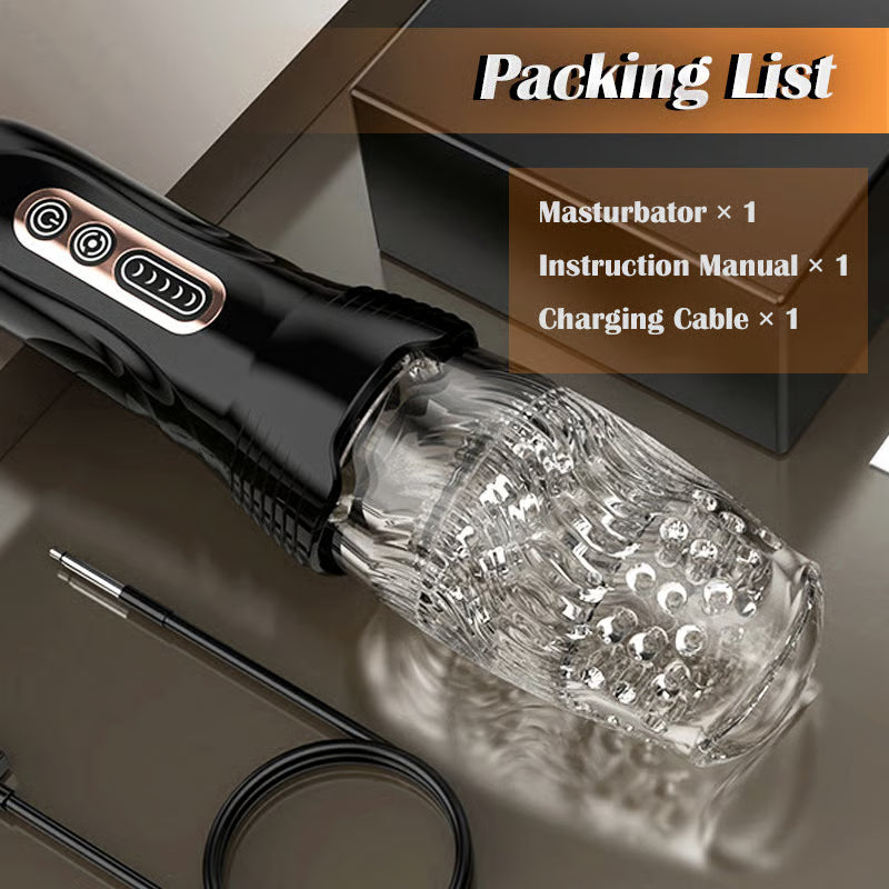 XR14 - Portable Transparent Sleeve Oral Sex Machine with 10 Vibration 5 Rotation