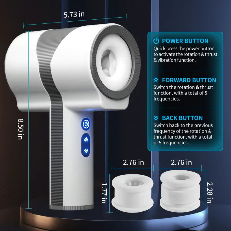 AutoX™ XR17 — Handheld Automatic Male Stroker with 5 Telescopic Rotation 7 Vibrating