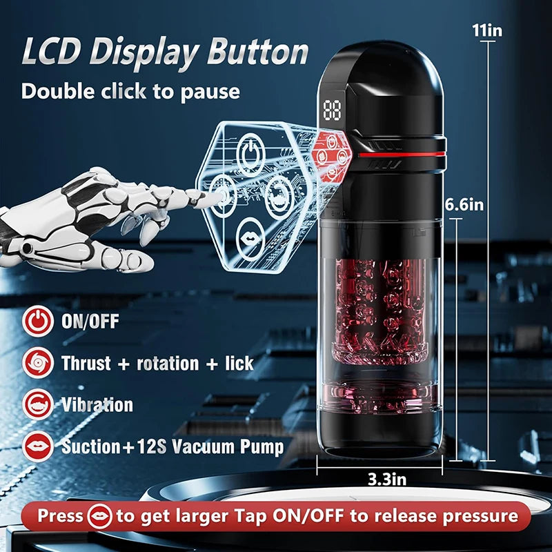 AutoX™ XS8Plus — Waterproof Blow Job Machine with 12 Sucking & 7 Thrusting Modes