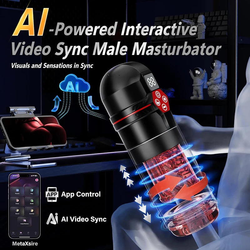 XS8Plus - Waterproof Blow Job Machine with 12 Sucking & 7 Thrusting Modes
