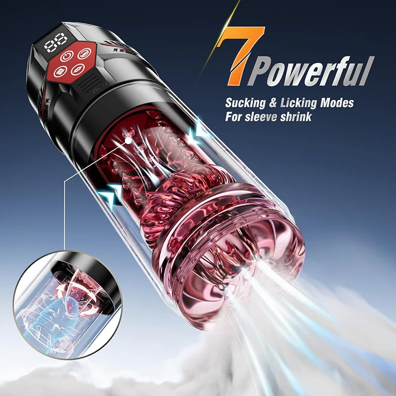 XS8Plus - Waterproof Blow Job Machine with 12 Sucking & 7 Thrusting Modes