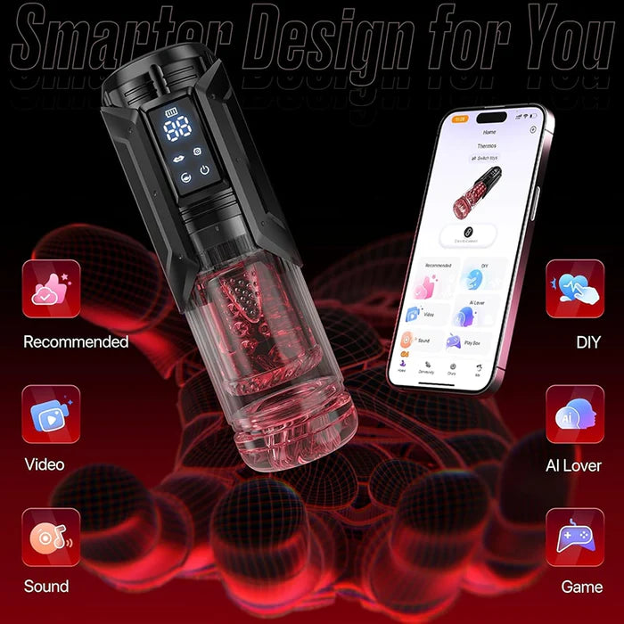 XT20Pro - App-Control Hands Free Blowjob Machine with Thrusting Rotating Sucking Licking