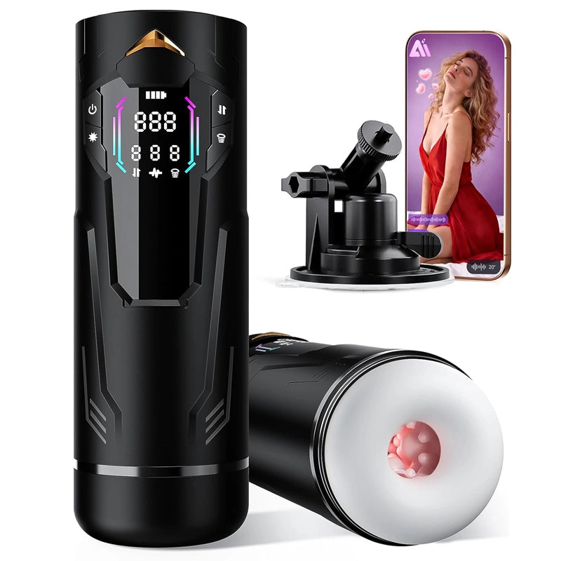 AutoX™ PT4 — APP LCD Display Hands Free Male Stroker with 7 Thrusting & Sucking & Vibration