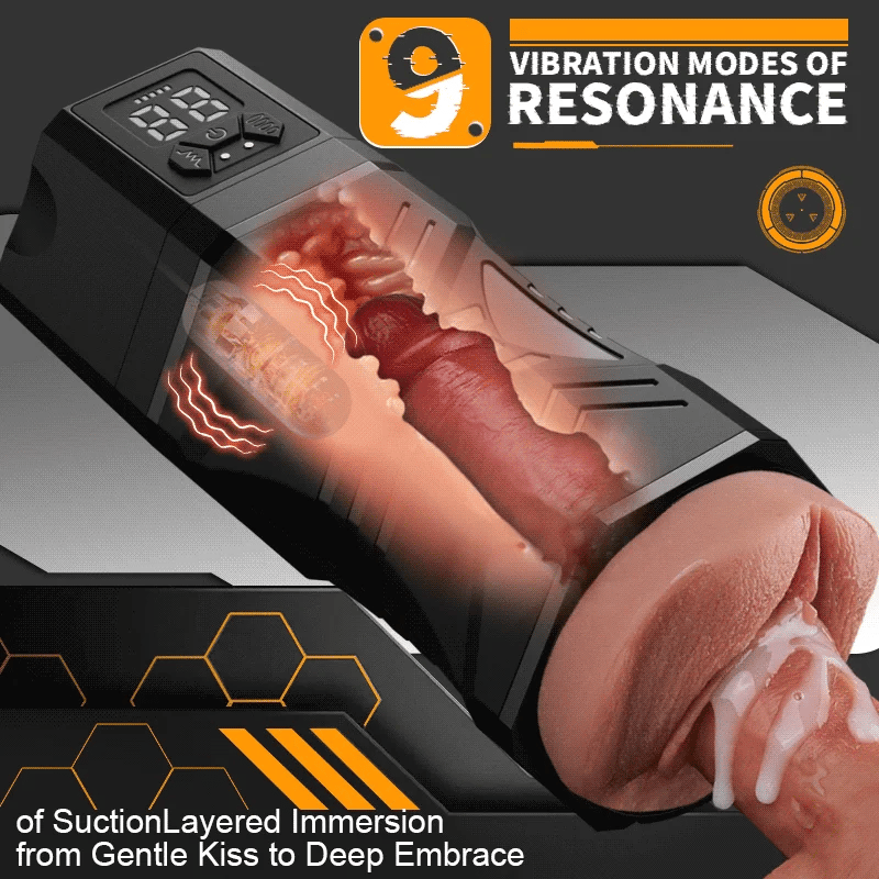 XV10 - Realistic Tighter Labia Electric Vagina Masturbator with 5 Suction Levels, 9 Vibration