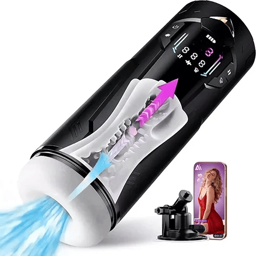 XT4 - APP LCD Display Hands Free Male Stroker with 7 Thrusting & Sucking & Vibration