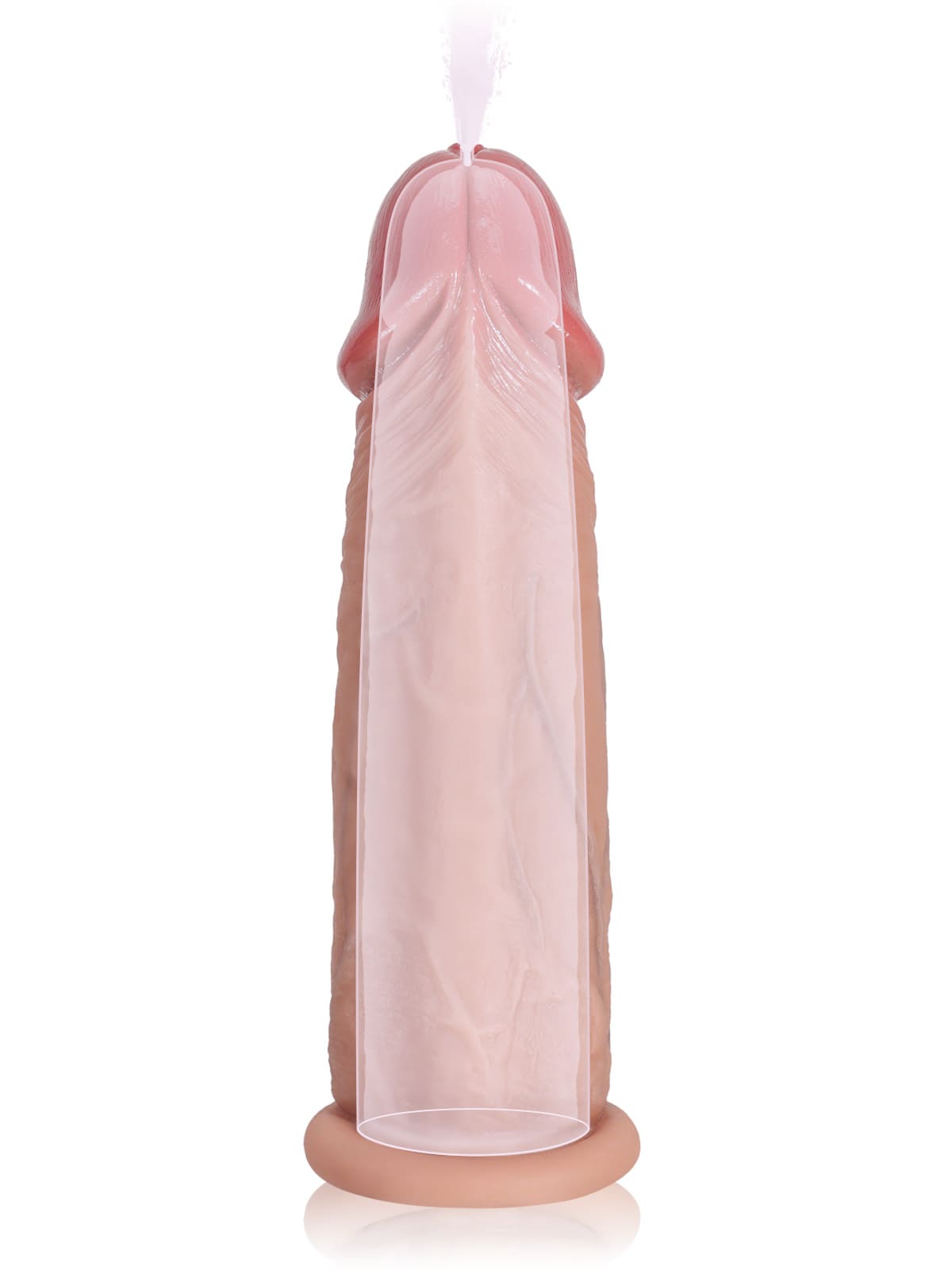 CS28 - 6" x 1.5" Brown Open Ended Realistic Cock Sleeve with Urethra
