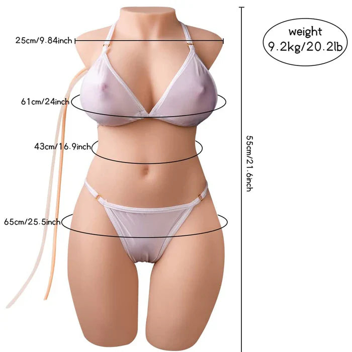 Erica - 20.3 lbs Realistic Vibrating & Sucking Sex Doll Torso