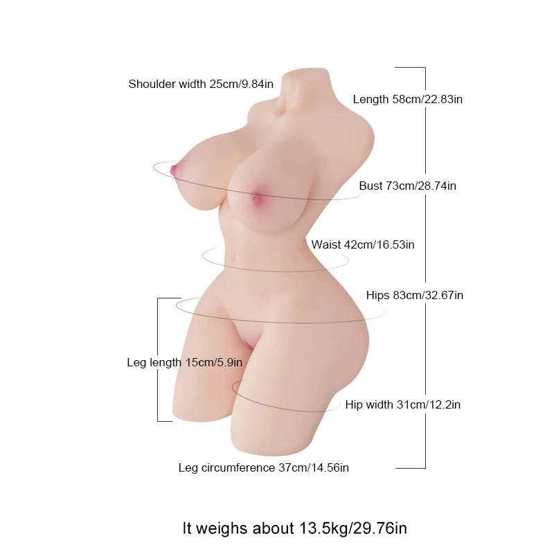 PUSSYX FrameX™ Grace — 30 lb Soft Breasts Realistic Sex Doll Torso