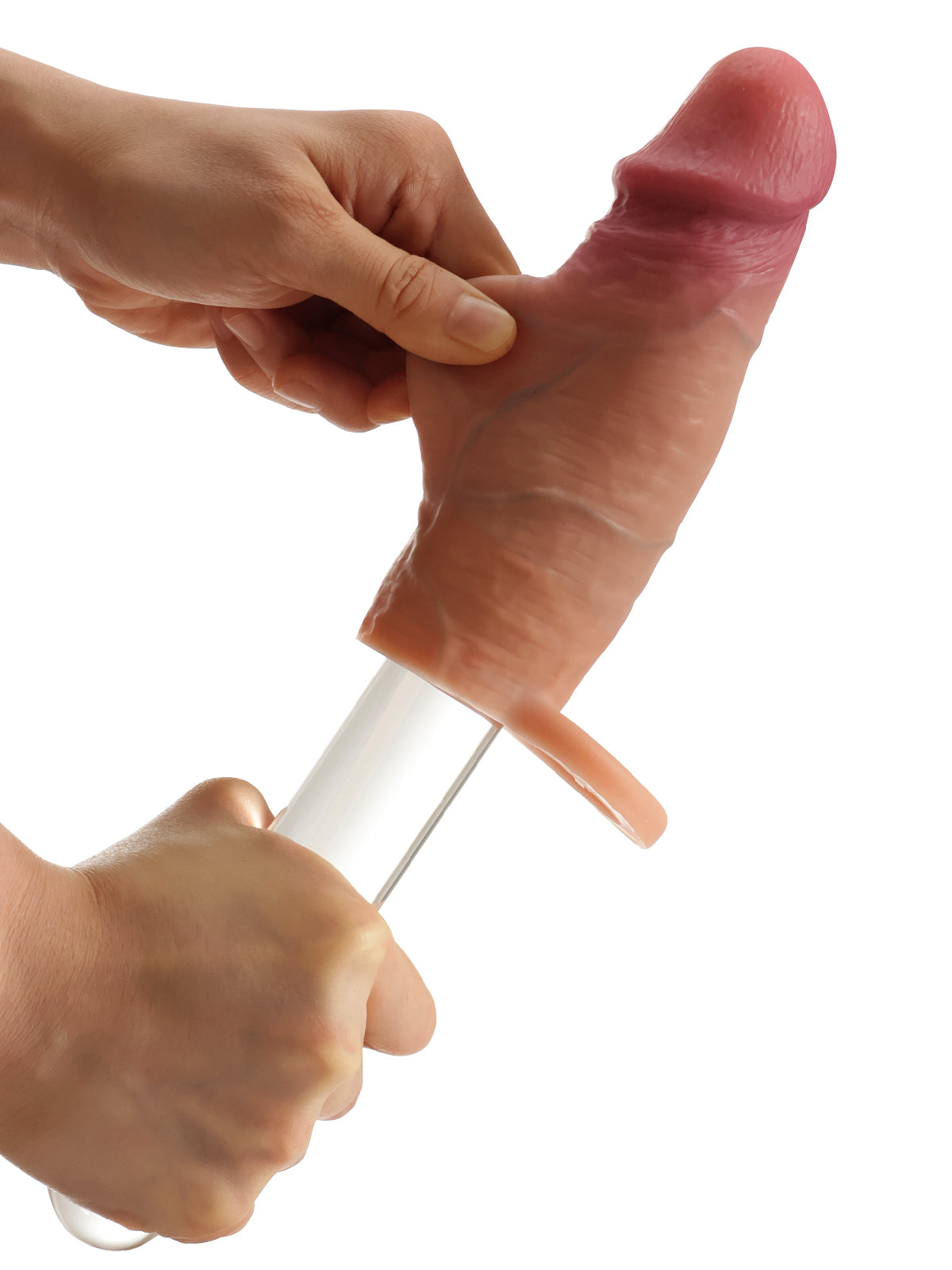 CSV24 - 6.1" x 1.6" Flesh Sliding Skin Vibrating Cock Sleeve