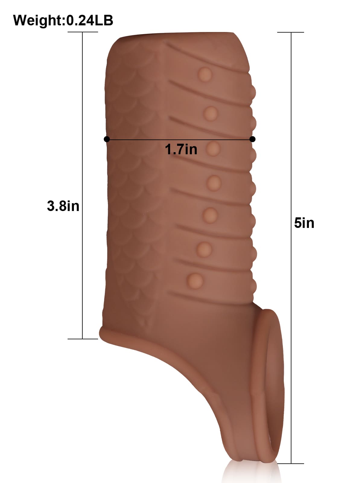 CS25 - 3.8" x 1.7" Silicone Penis Girth Sleeve with Bump Texture Stimulation