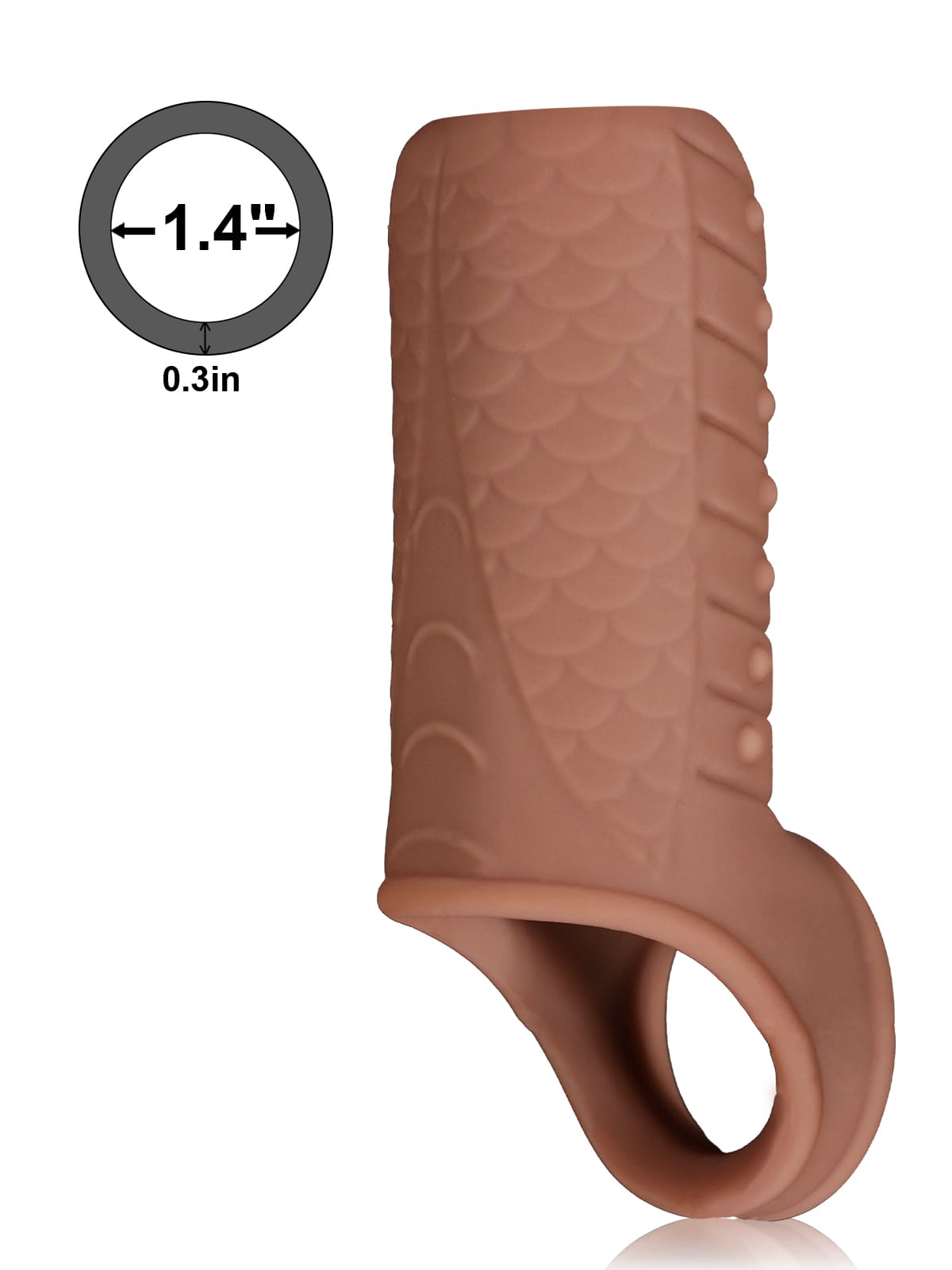 CS25 - 3.8" x 1.7" Silicone Penis Girth Sleeve with Bump Texture Stimulation