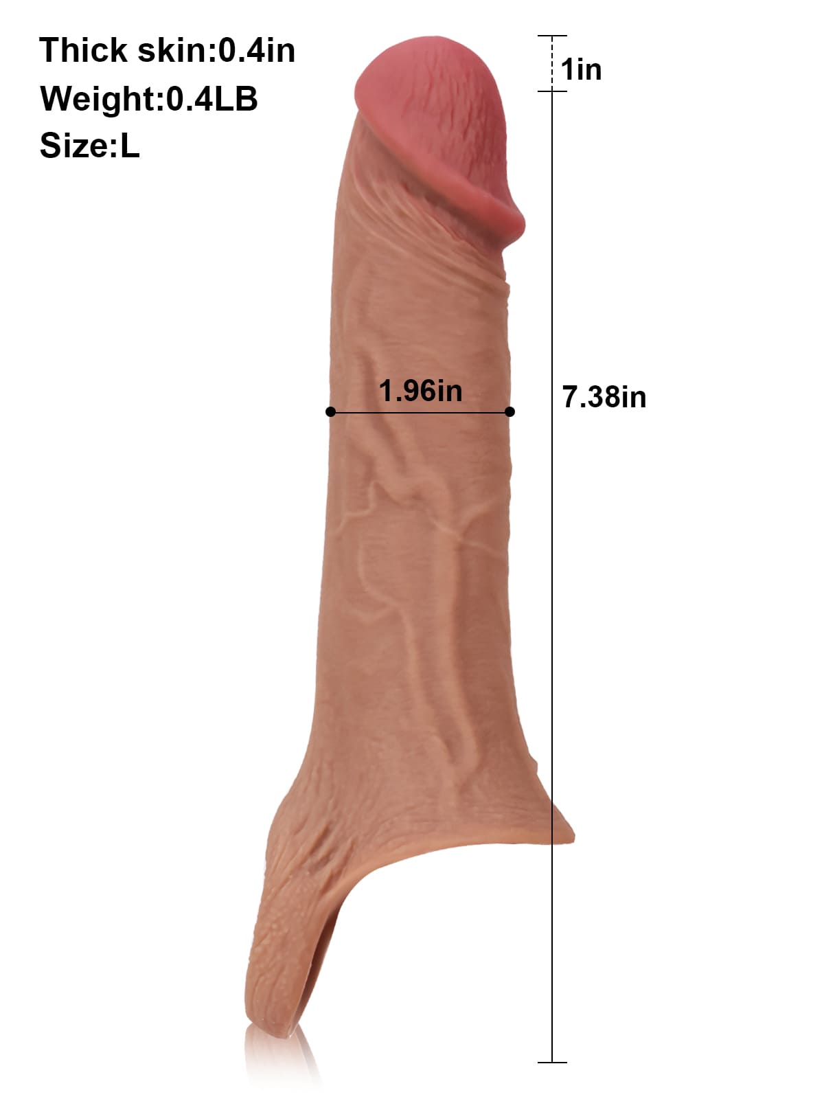 CS10 - 8" x 2" Brown Realistic Open Ended Penis Sleeves
