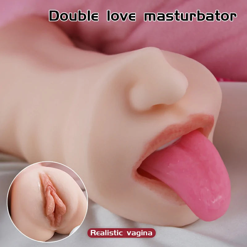 Lola - 1.1 lbs Connected 2 in 1 Pocket Pussy with Oral and Vaginal
