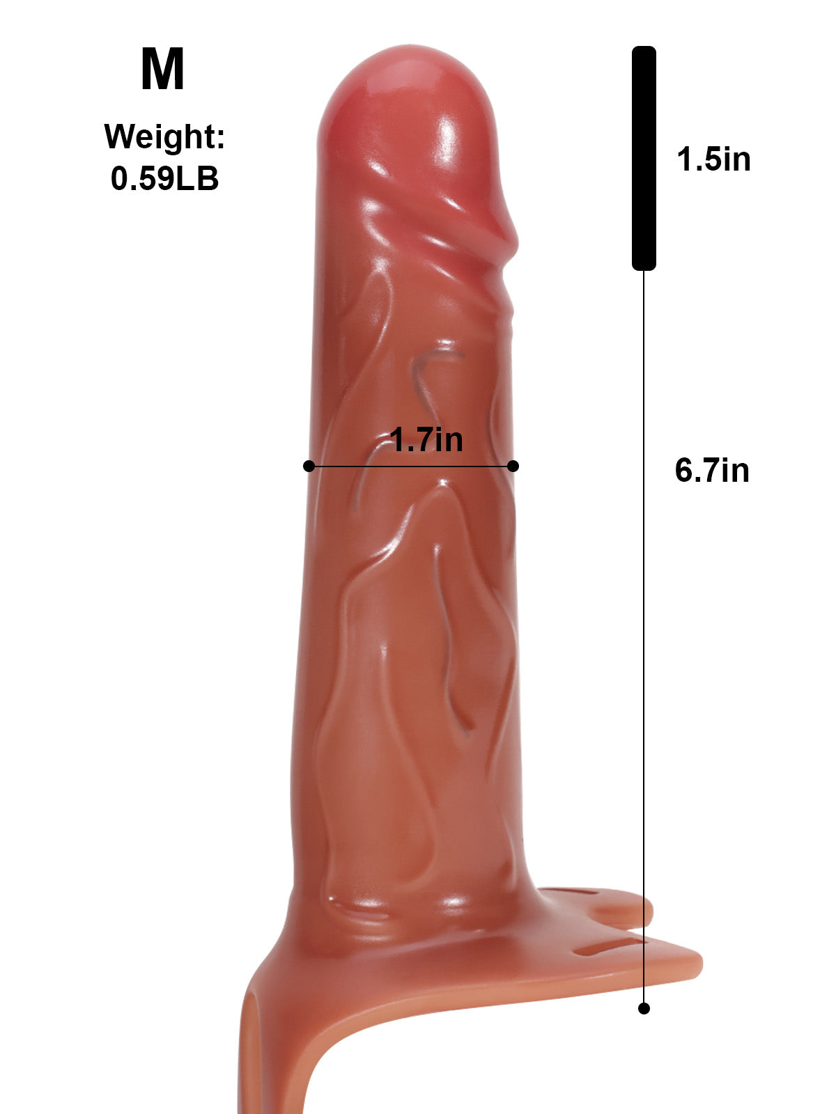 CS29 - 7.4" x 1.7" Wearable Sliding Skin Penis Sleeve For ED Extender S/M/L Size