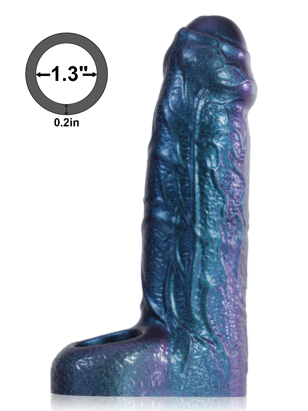 CS38 - 6.6" x 1.8" Metallic Color Fat Platinum Silicone Penis Extender