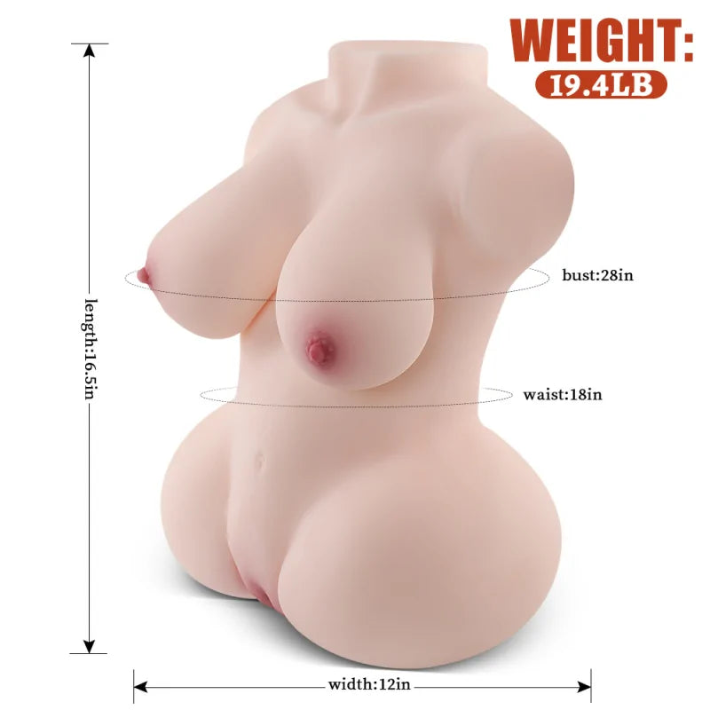 PUSSYX FrameX™ Salome — 19.4 lb Ultra Soft Gel Breast Half Body Doll Torso