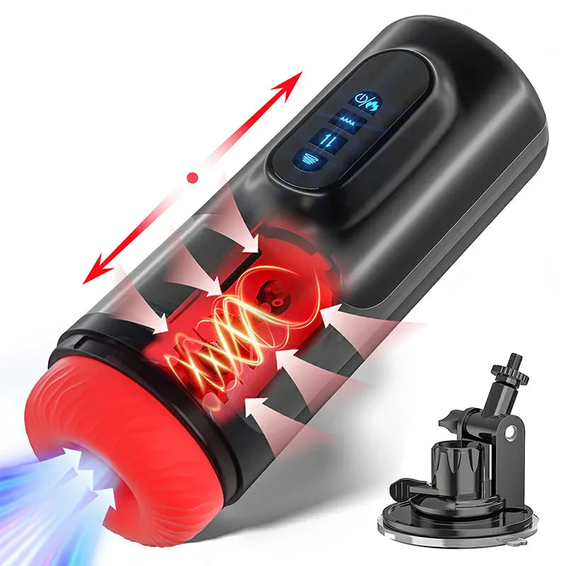 PUSSYX AutoX™ PB6 — Ultra-Quiet Automatic Male Masturbator with Wall-Mount Suction Base