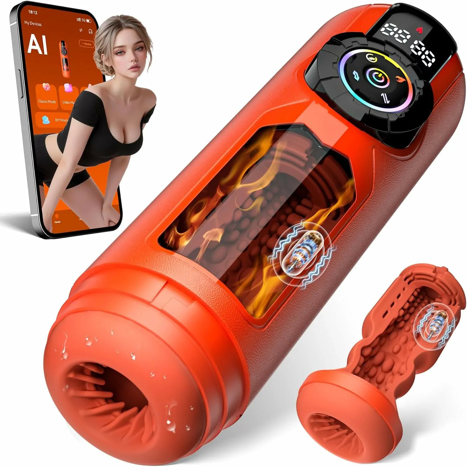 AutoX™ PO4 — AI Interaction & APP Control 5 in 1 Male Masturbator Machine