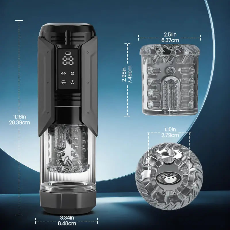 XT20 - 100% Waterproof Thrusting Male Masturbator with Vibration, Suction & Rotation