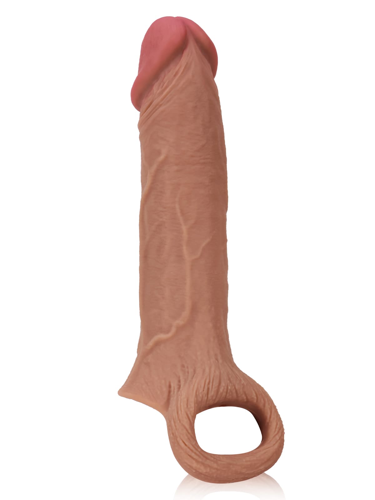 CS10 - 8" x 2" Brown Realistic Open Ended Penis Sleeves
