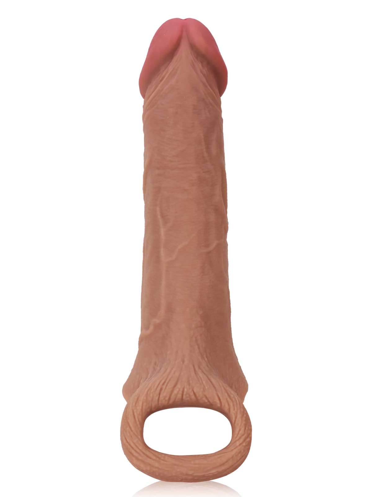 CS10 - 8" x 2" Brown Realistic Open Ended Penis Sleeves