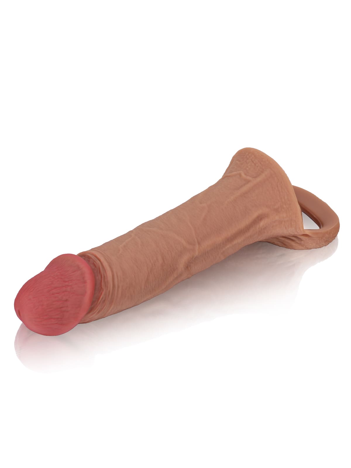 CS10 - 8" x 2" Brown Realistic Open Ended Penis Sleeves