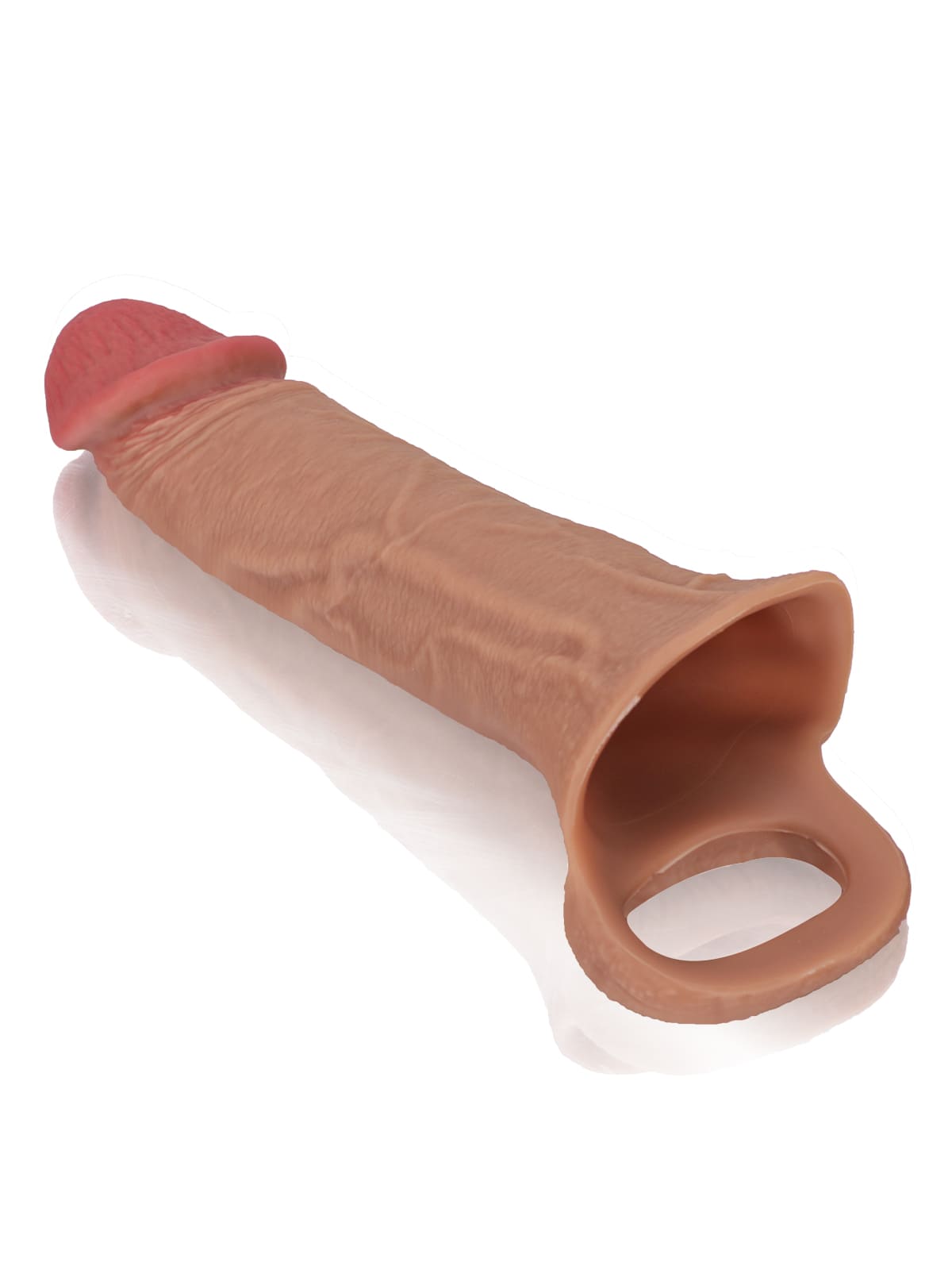 CS10 - 8" x 2" Brown Realistic Open Ended Penis Sleeves