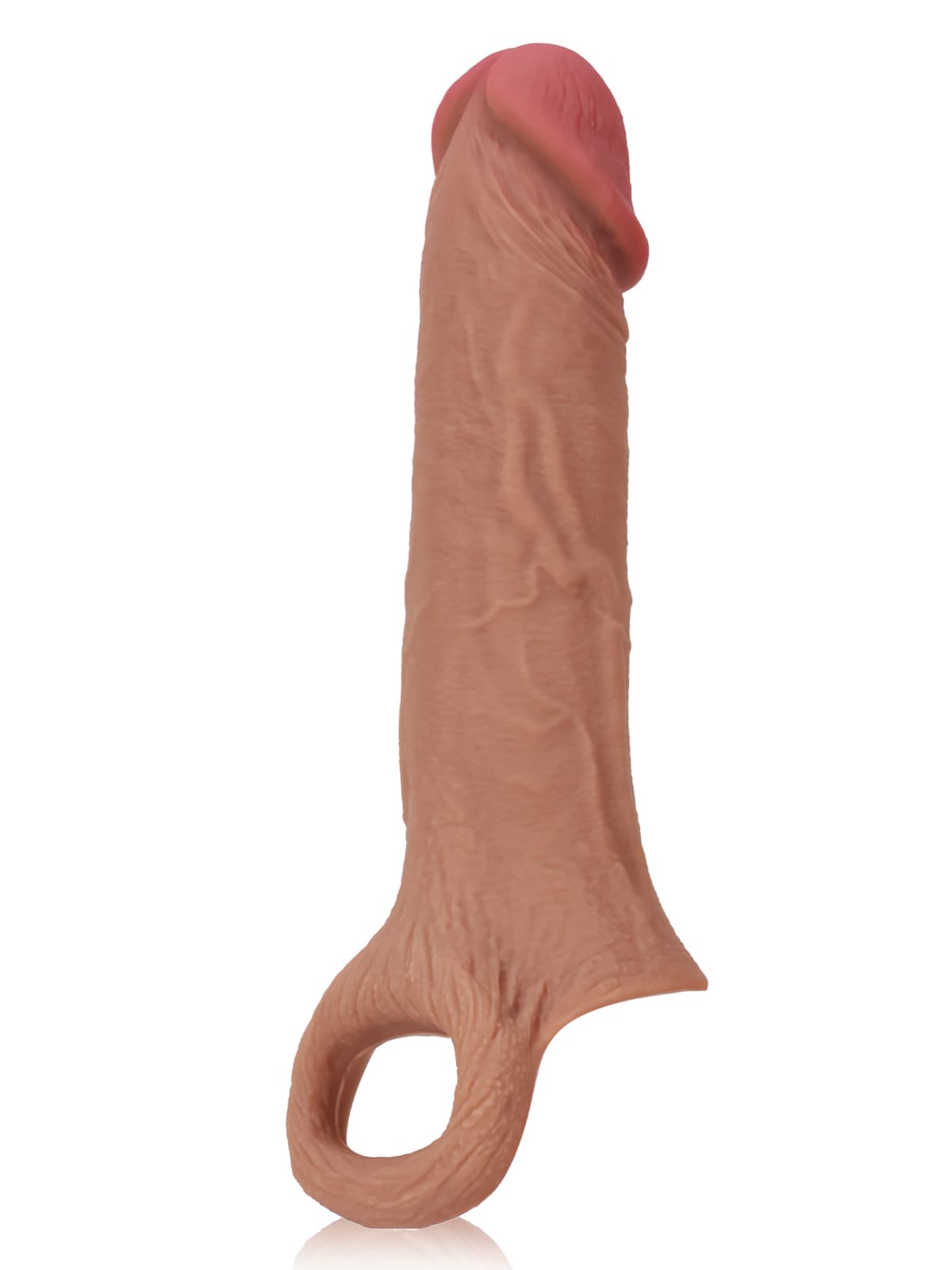 CS10 - 8" x 2" Brown Realistic Open Ended Penis Sleeves